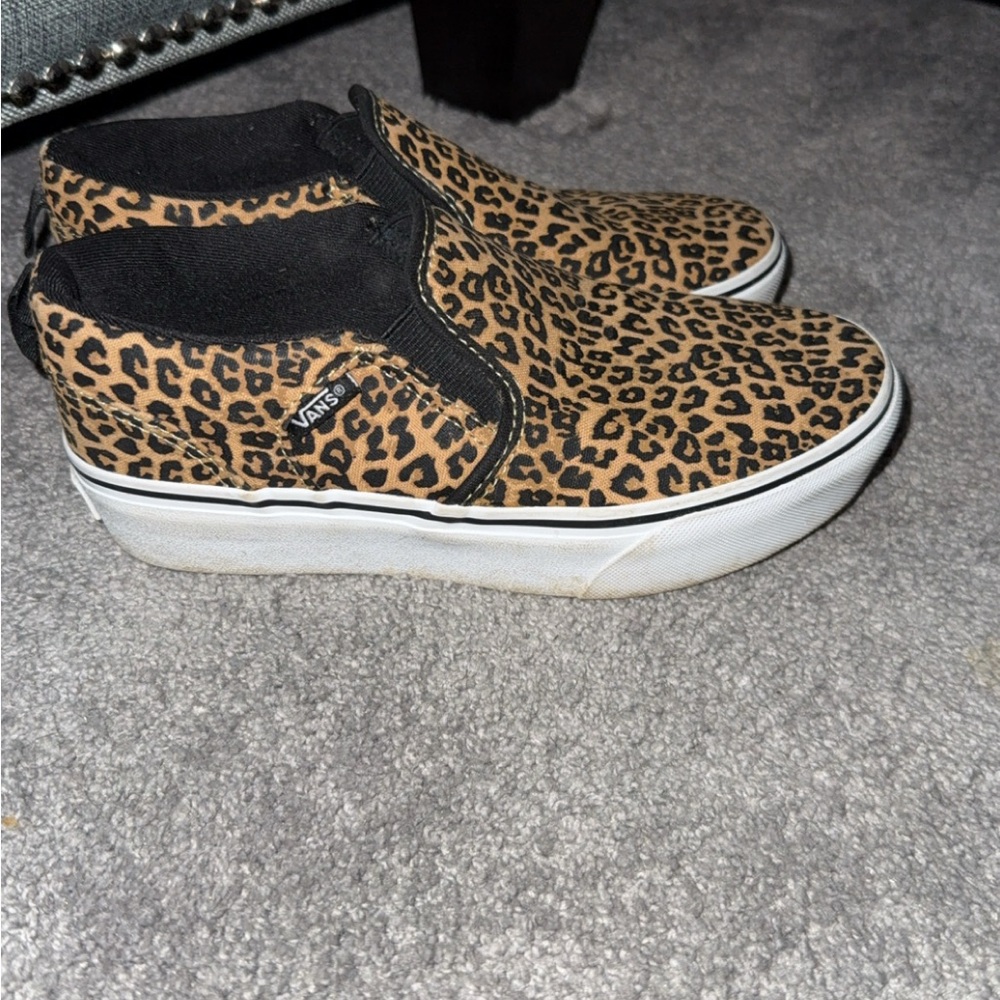 Vans Kids Leopard Print Slip-On Shoes